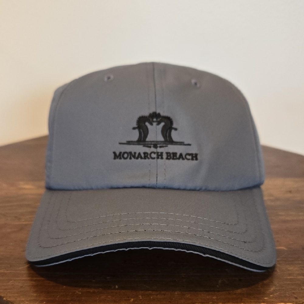 Pukka Headwear Gray Cap Velcro Closure Embroidered Monarch Beach NWT